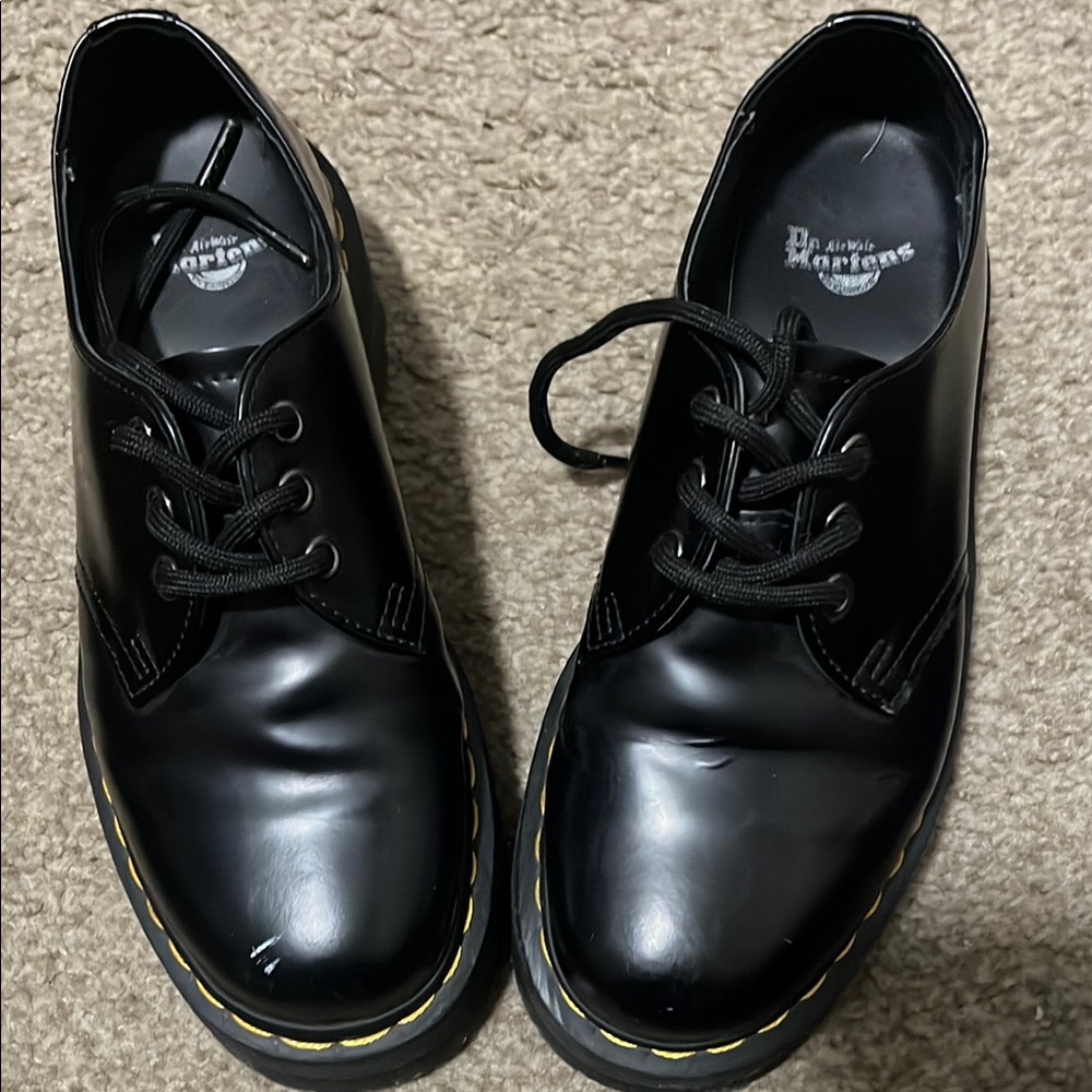 Dr. Martens Shiny Black Lace-Up Shoes 1461 Quad